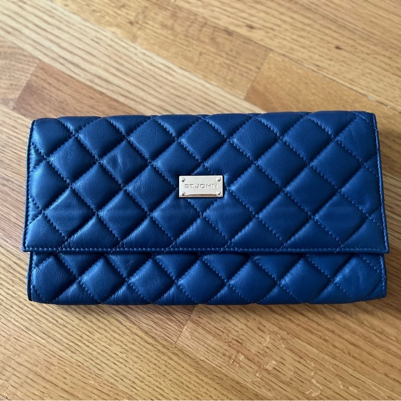 St. John Handbags - St. John Navy Clutch